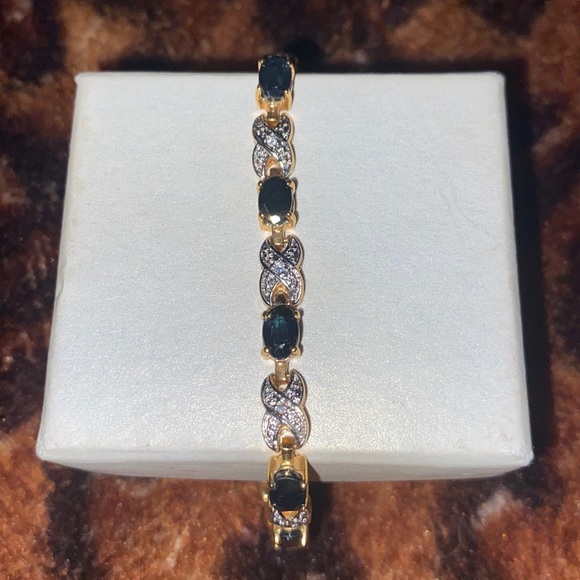 Women Jewelry Gold Over Sterling Silver Green - Picture 4 of 4
